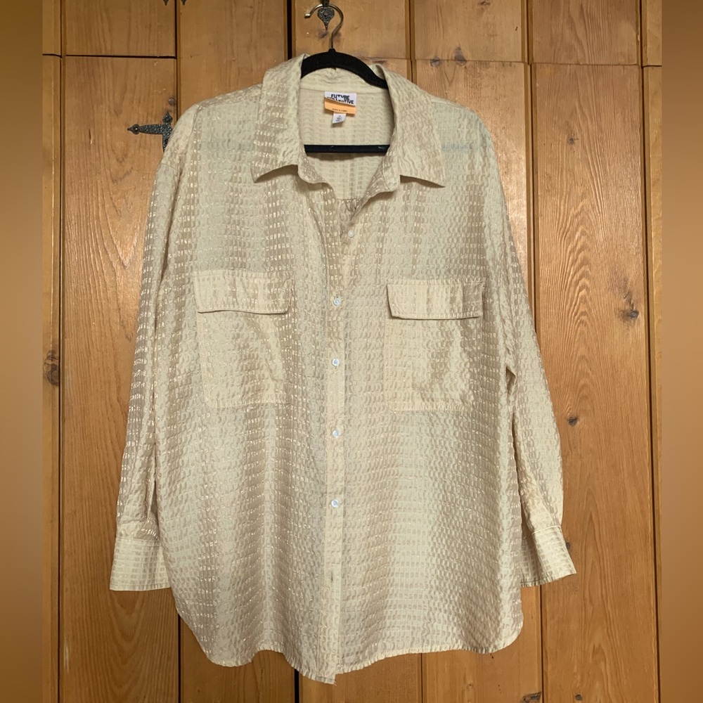 Light Cream Button-Down Shirt - Women